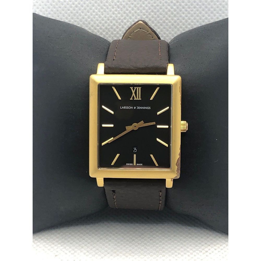 Larsson & Jennings Unisex Brown Leather Analog Black Dial Quartz Watch KS398